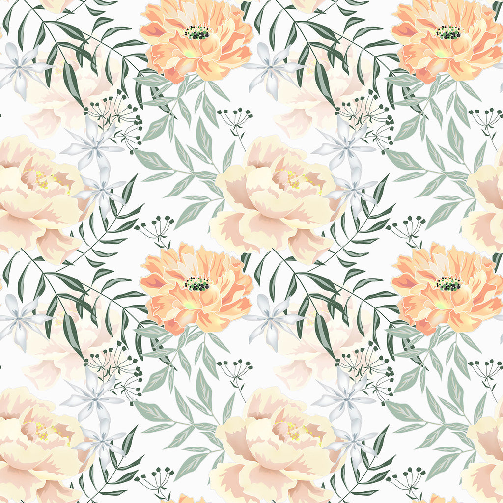 Cream Flowers Wallpaper  uniQstiQ Floral