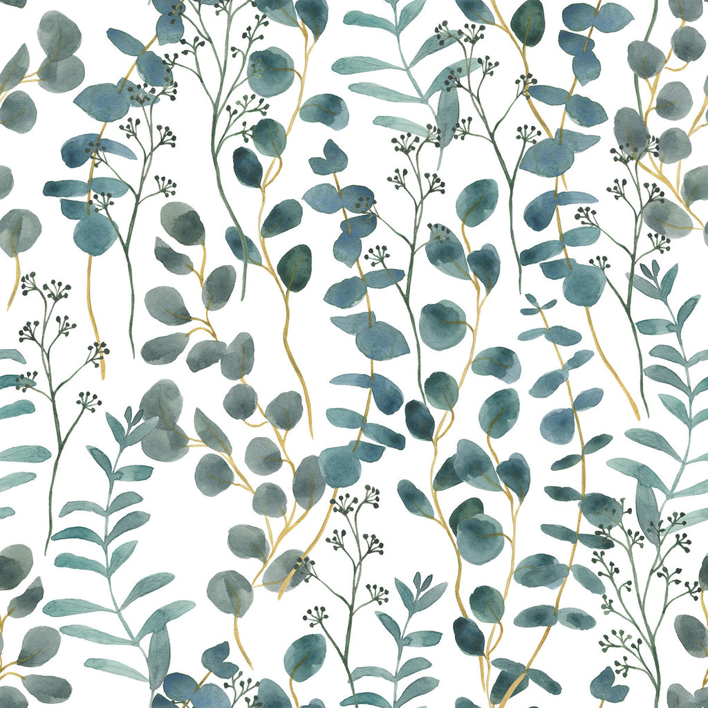 Dark Blue Leaves Wallpaper  uniQstiQ Botanical