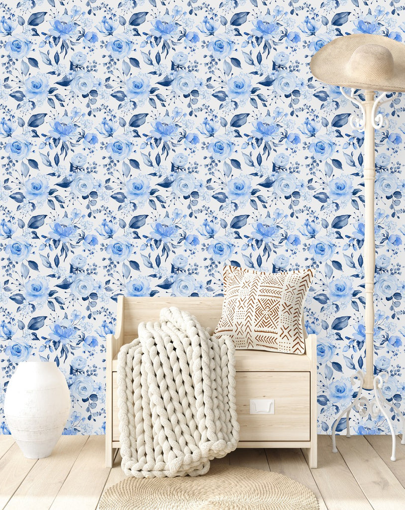 Blue Floral Wallpaper  uniQstiQ Floral