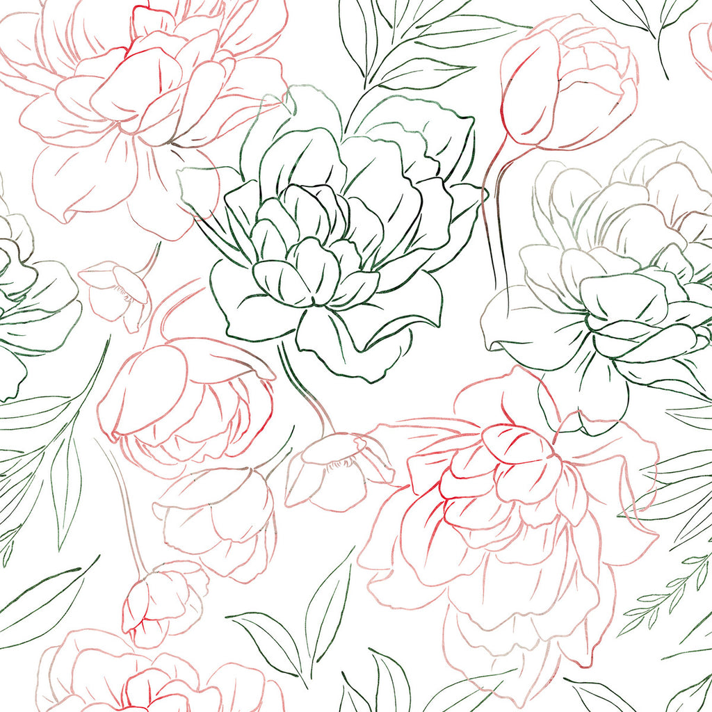 Floral Outlines Wallpaper  uniQstiQ Floral