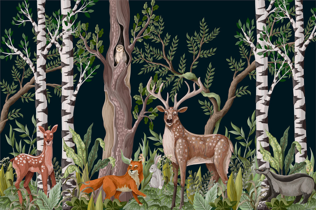 Animals Pattern Wallpaper for Nursery uniQstiQ Long Murals
