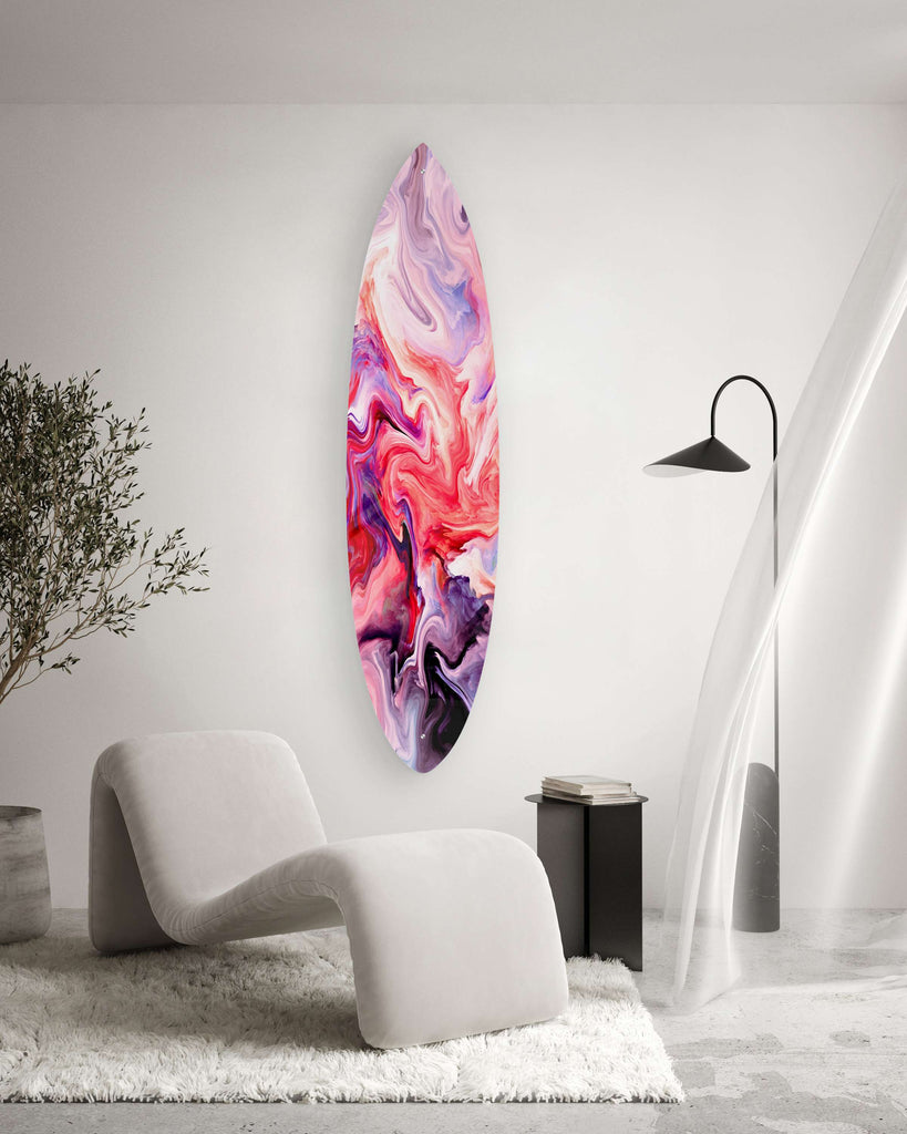Abstract Purple Pattern Acrylic Surfboard Wall Art