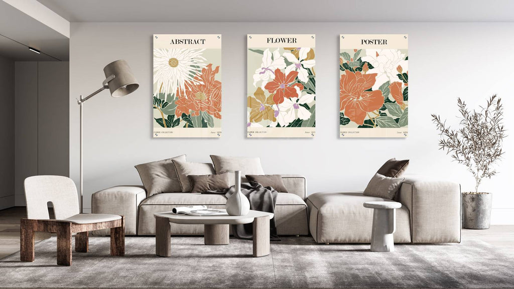 Flower Posters Set of 3 Prints Modern Wall Art Modern Artwork Image 1