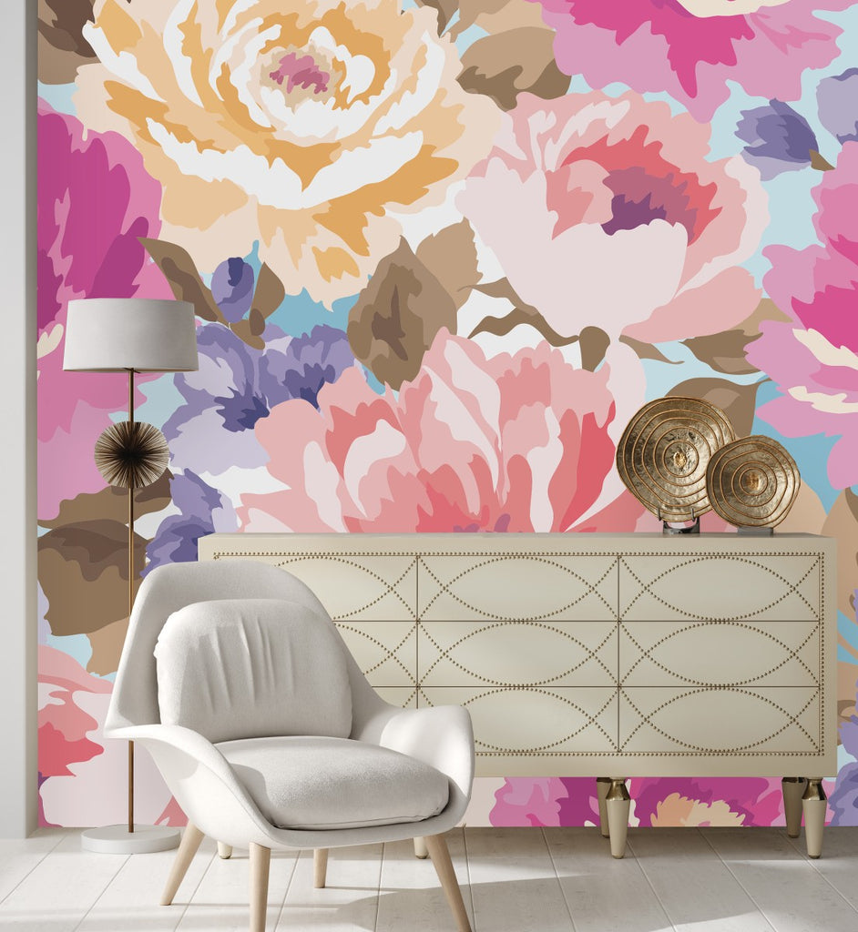 Colorful Floral Wallpaper uniQstiQ Murals