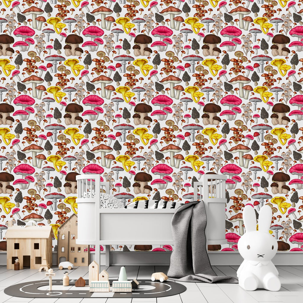 Mushrooms Pattern Wallpaper uniQstiQ Kids