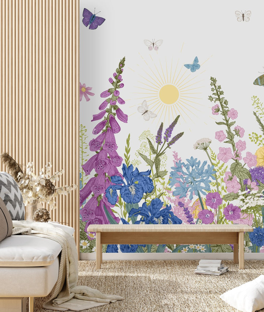 Wildflowers and Butterflies Wallpaper