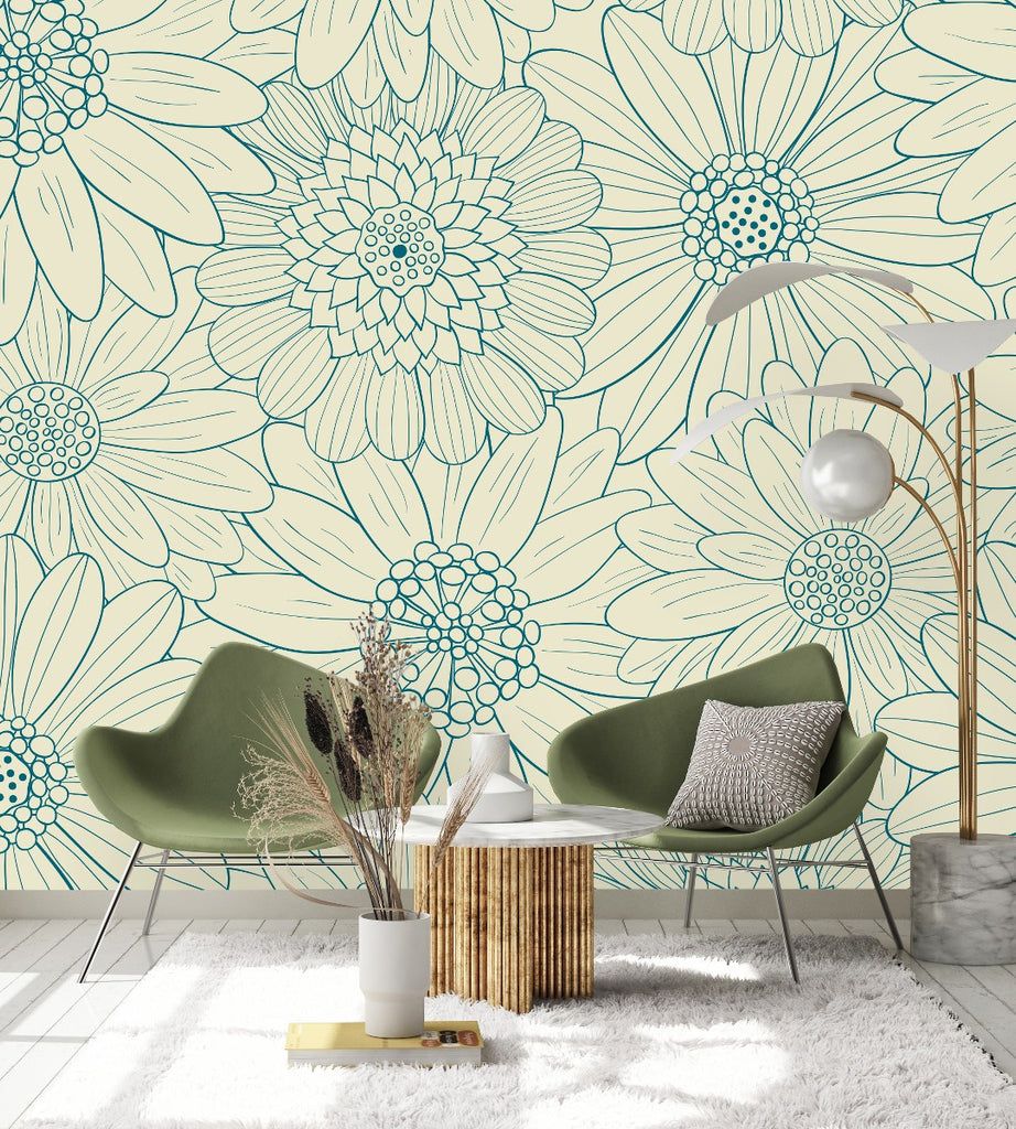 Green Floral Wallpaper uniQstiQ Murals