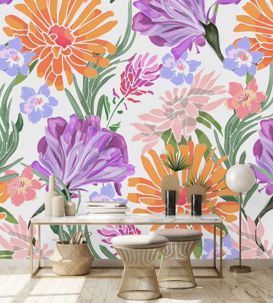 Summer Flowers Wallpaper uniQstiQ Long Murals