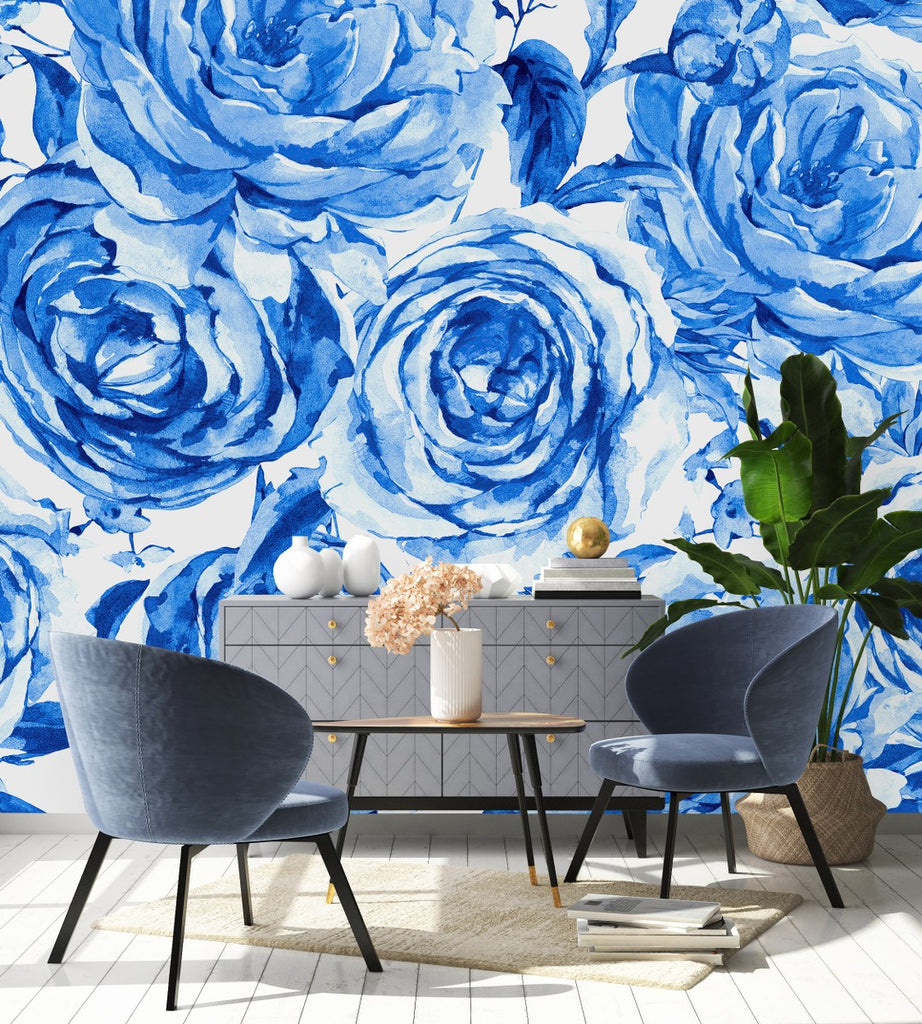 Blue Peonies Wallpaper uniQstiQ Murals