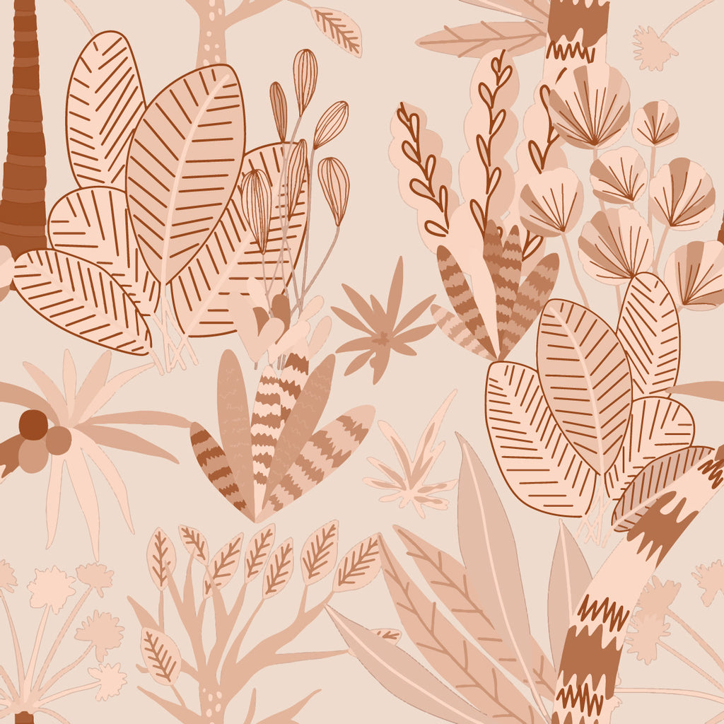 Beige Leaves Wallpaper uniQstiQ Botanical