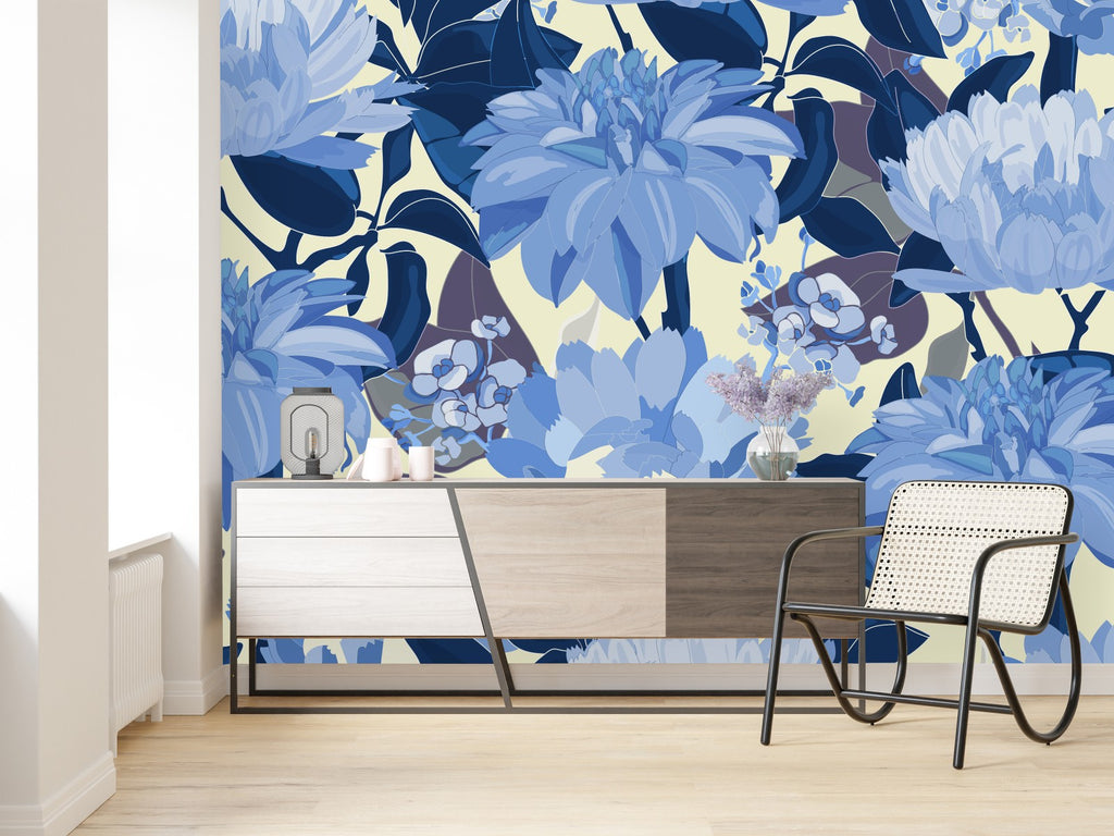 Blue Flowers Wallpaper uniQstiQ Long Murals