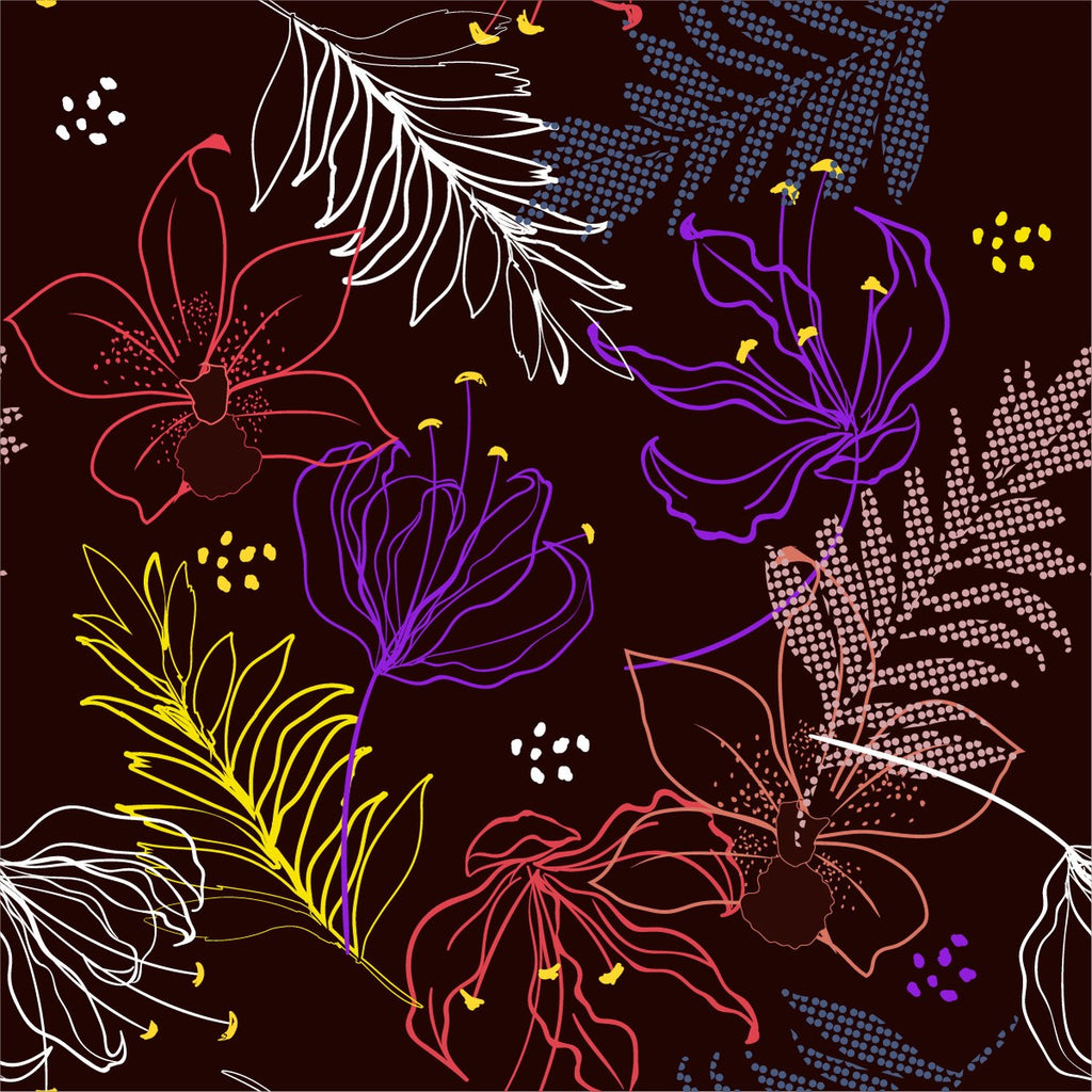Dark Leaves Pattern Wallpaper  uniQstiQ Floral