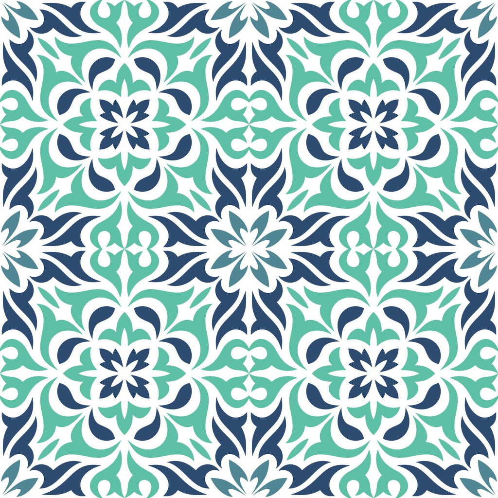 Blue and Green Pattern Wallpaper uniQstiQ Geometric