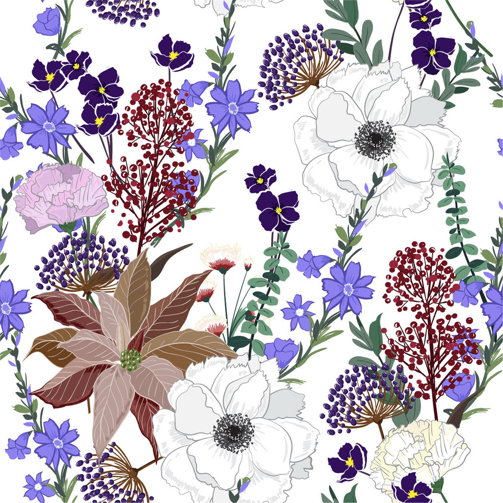 Purple Little Flowers Wallpaper uniQstiQ Murals