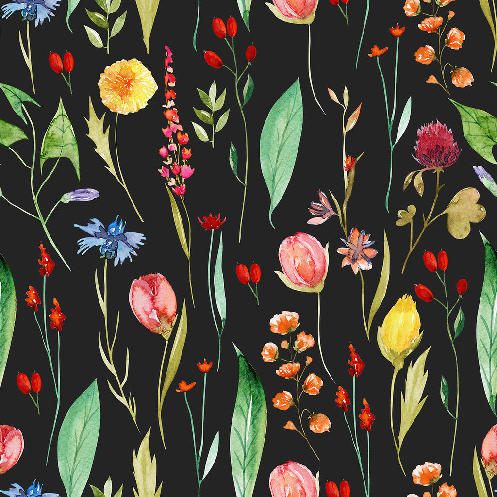 Dark Wallpaper with Tulips uniQstiQ Floral