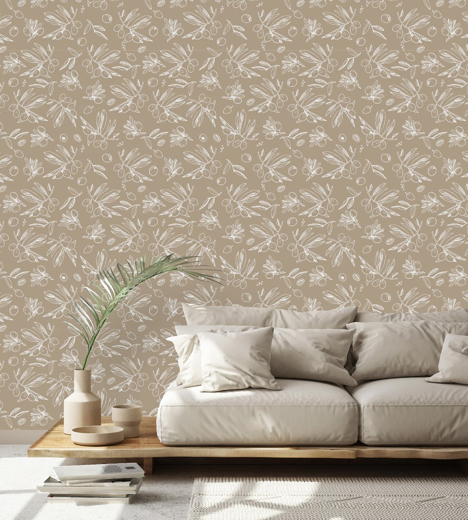 Olives Pattern Wallpaper uniQstiQ Botanical