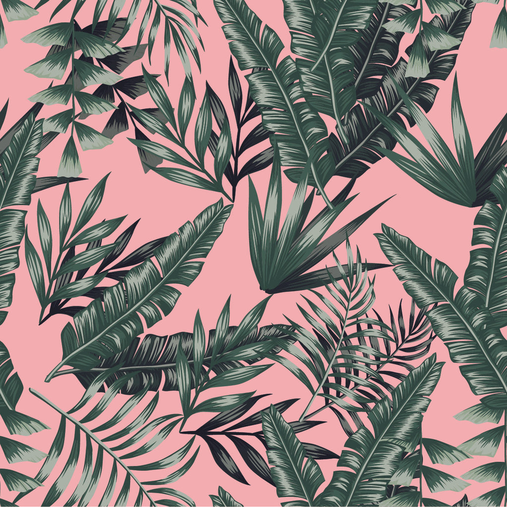 otic Leaves on Pink Background Wallpaper