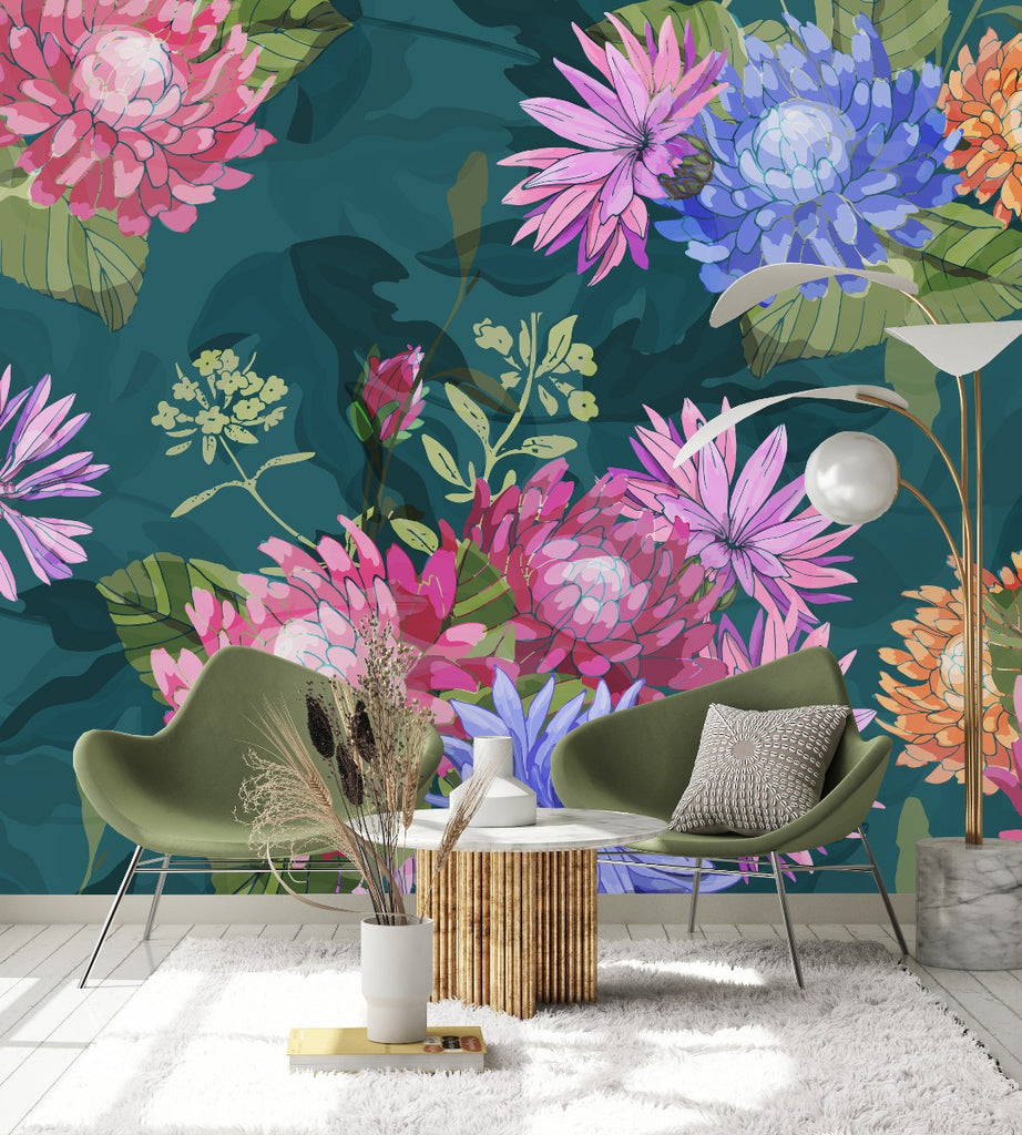 Brightly Flowers Wallpaper uniQstiQ Long Murals