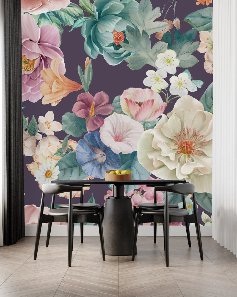 Multicolored Floral Wallpaper  uniQstiQ Murals