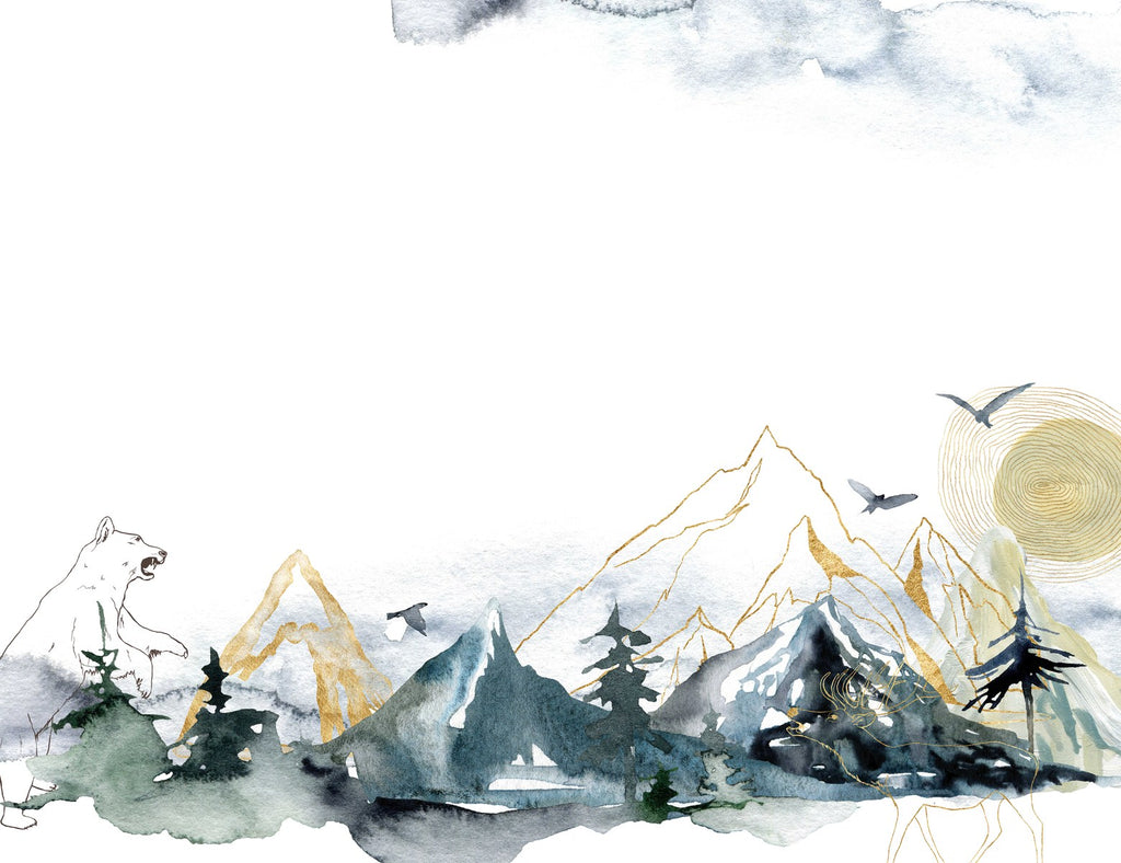 Watercolored Mountains Wallpaper uniQstiQ Long Murals