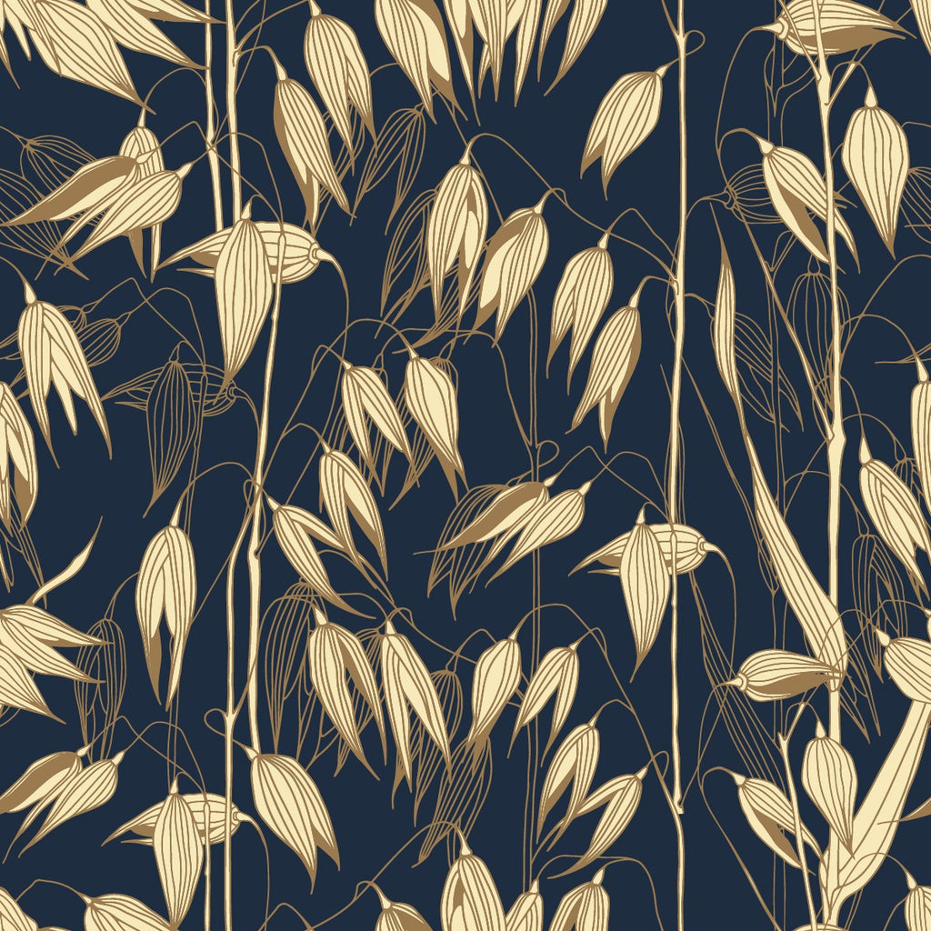 Dark Blue Wallpaper with Spikelets  uniQstiQ Botanical