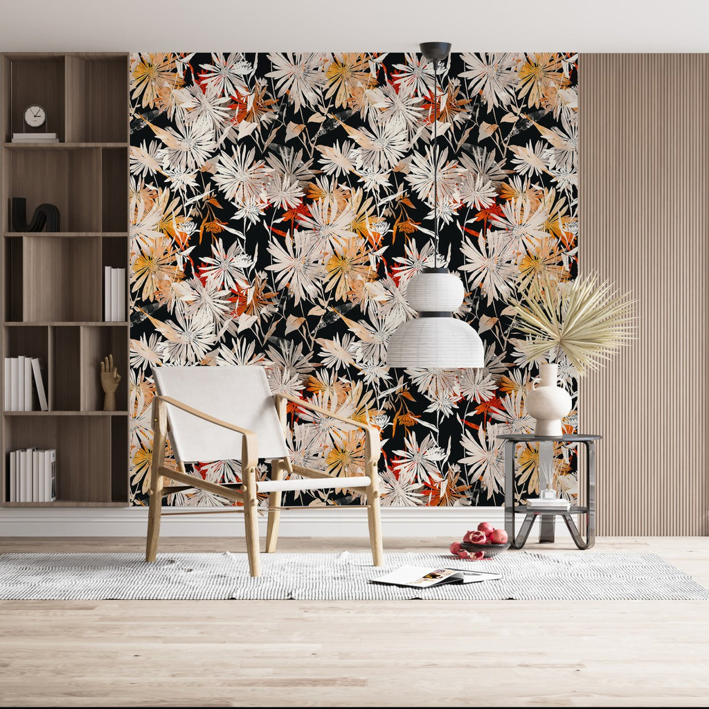 Dark Wallpaper with Flowers  uniQstiQ Floral