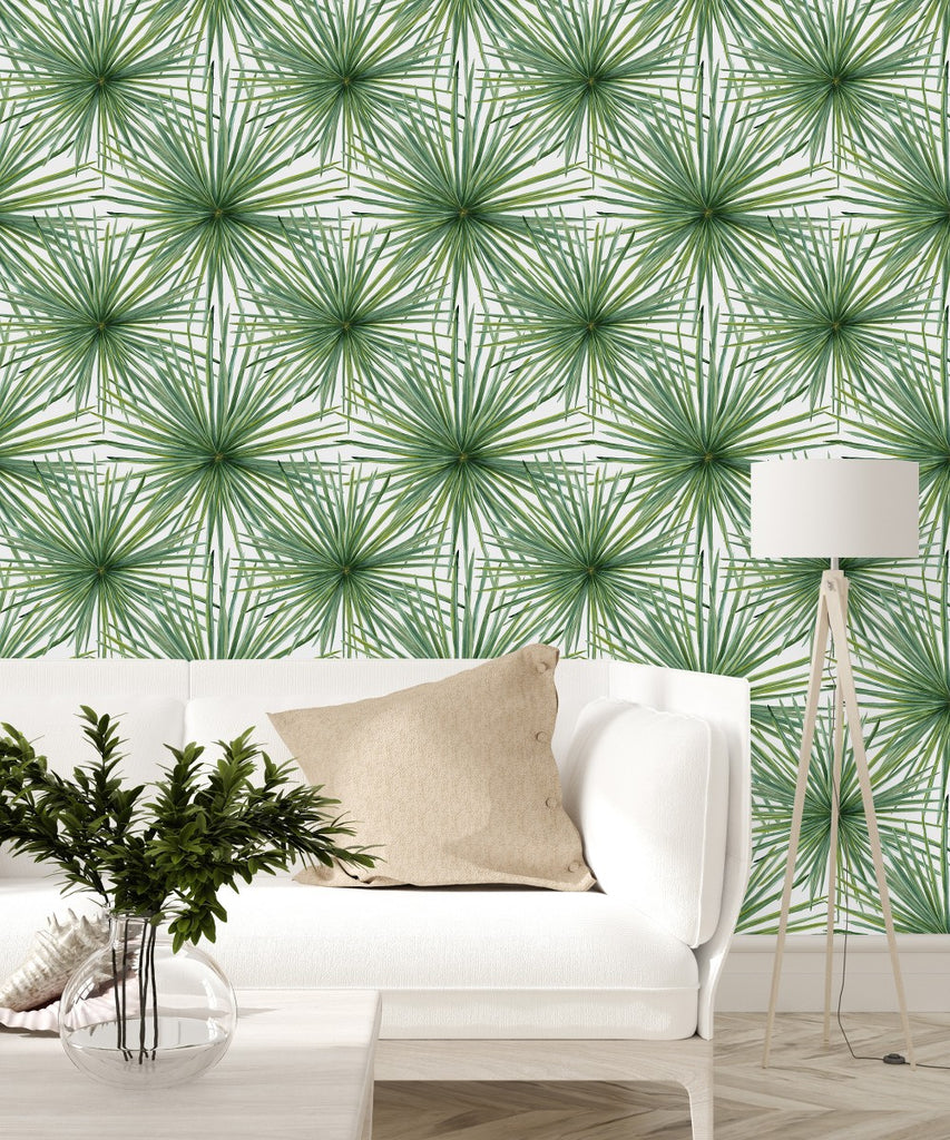 Green Thin Leaves Wallpaper uniQstiQ Botanical