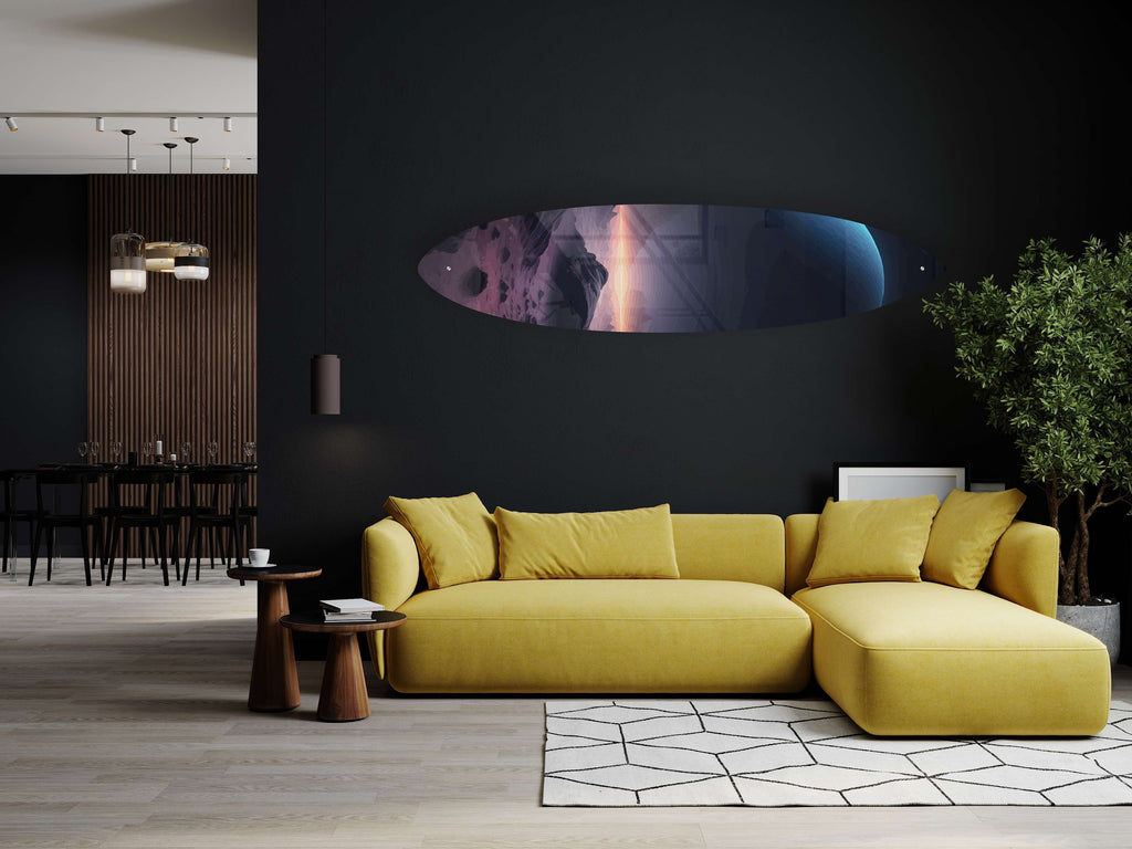 Planet Pattern Acrylic Surfboard Wall Art