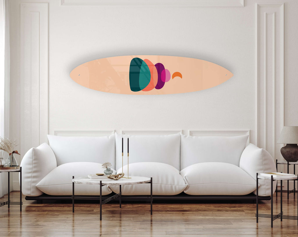 Colorful Stones Acrylic Surfboard Wall Art