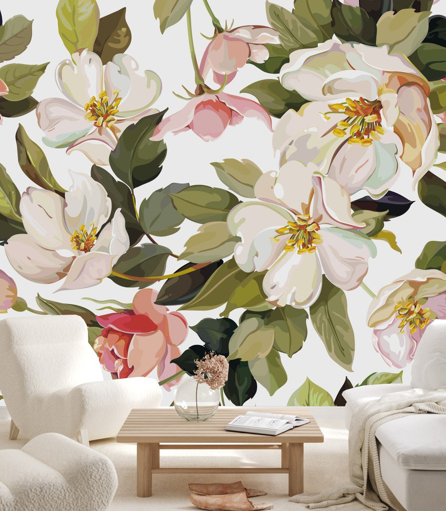 Flowers and Leaves Wallpaper uniQstiQ Murals