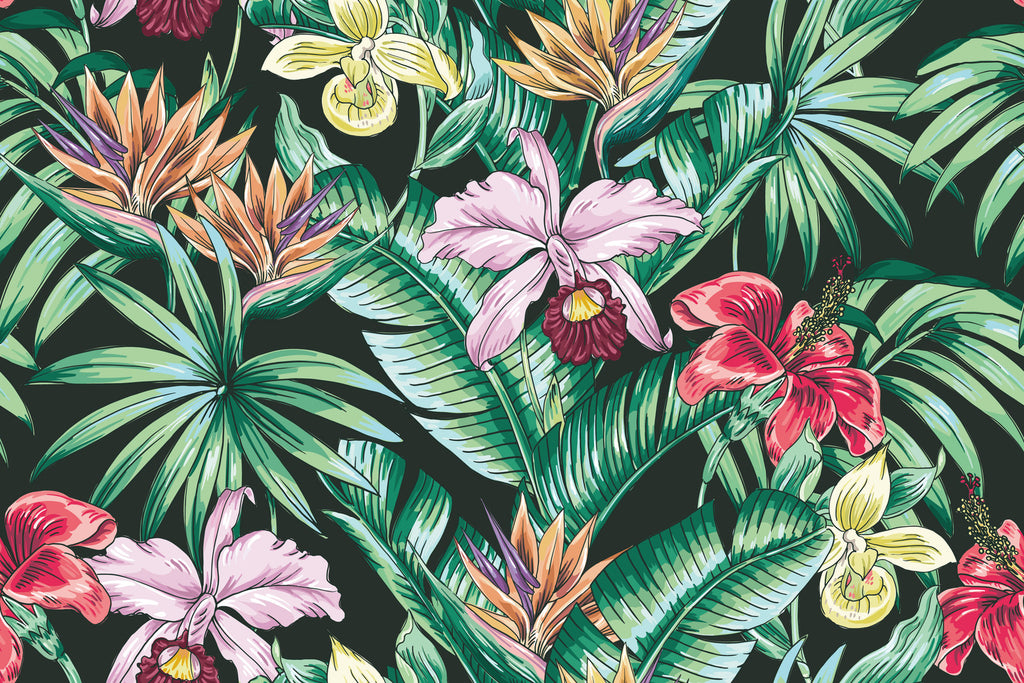 Tropical Flowers and Plants Wallpaper uniQstiQ Long Murals
