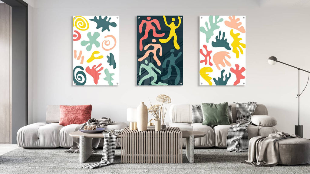 Colorful Design Set of 3 Prints Modern Wall Art Modern Artwork Image 1