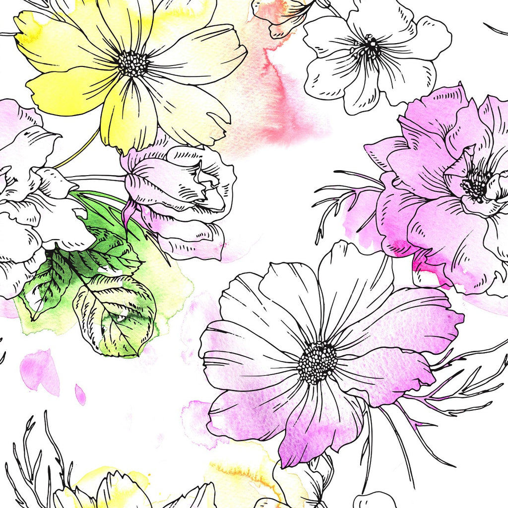 Hand Drawn Floral Wallpaper uniQstiQ Murals