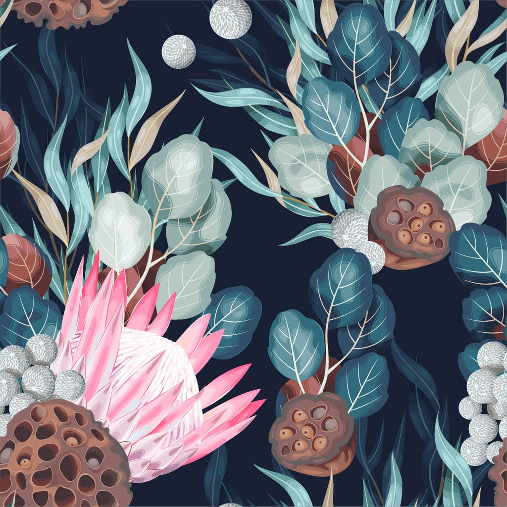 Pink Protea Wallpaper uniQstiQ Botanical