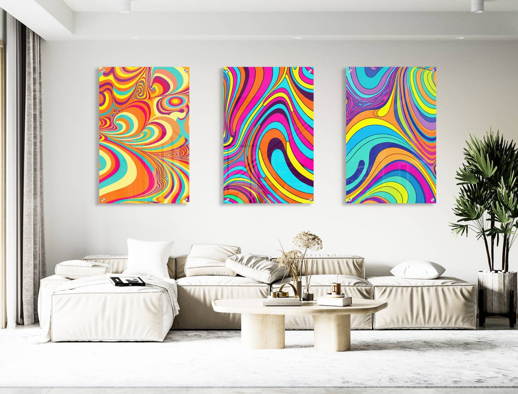 Brightly Colors Set of 3 Prints Modern Wall Art Modern Artwork Image 2
