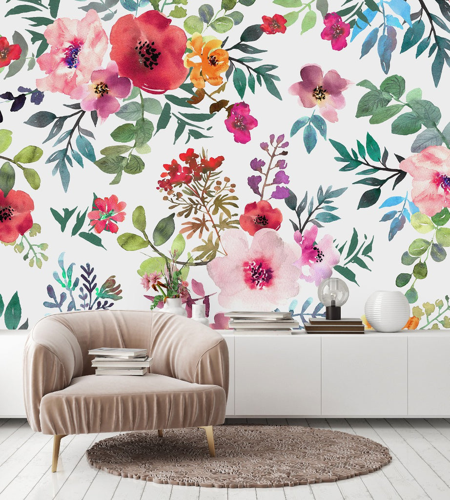 Pink Flowers Wallpaper uniQstiQ Murals