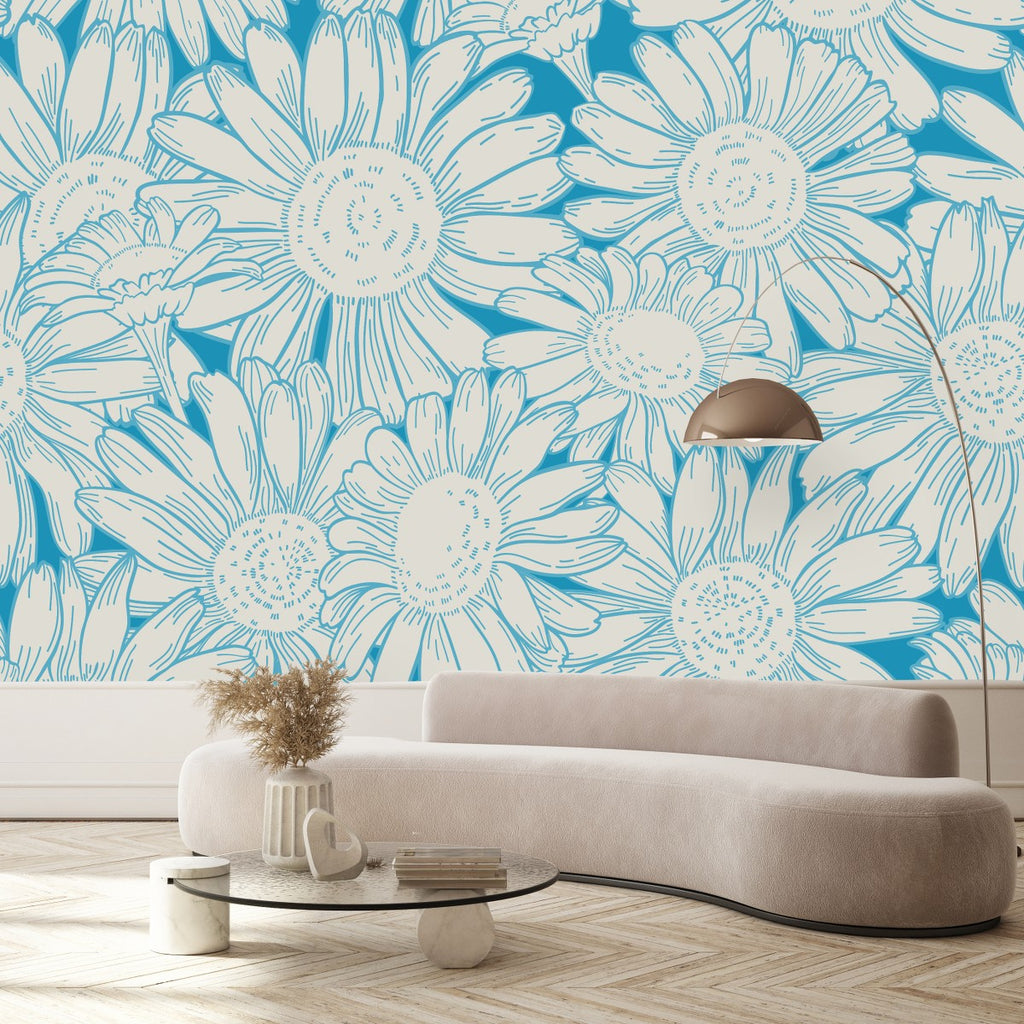 Blue Chamomile Wallpaper uniQstiQ Murals