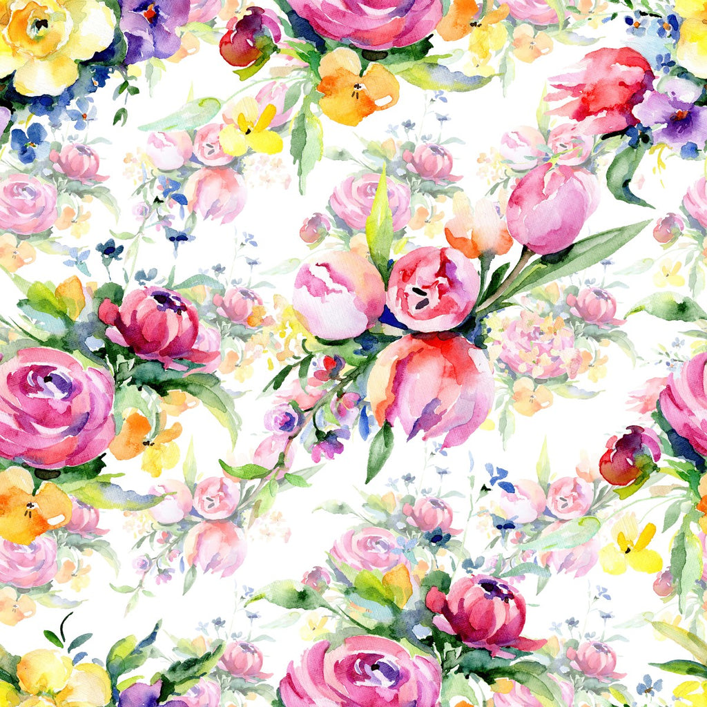 Yellow and Pink Flowers Wallpaper uniQstiQ Murals