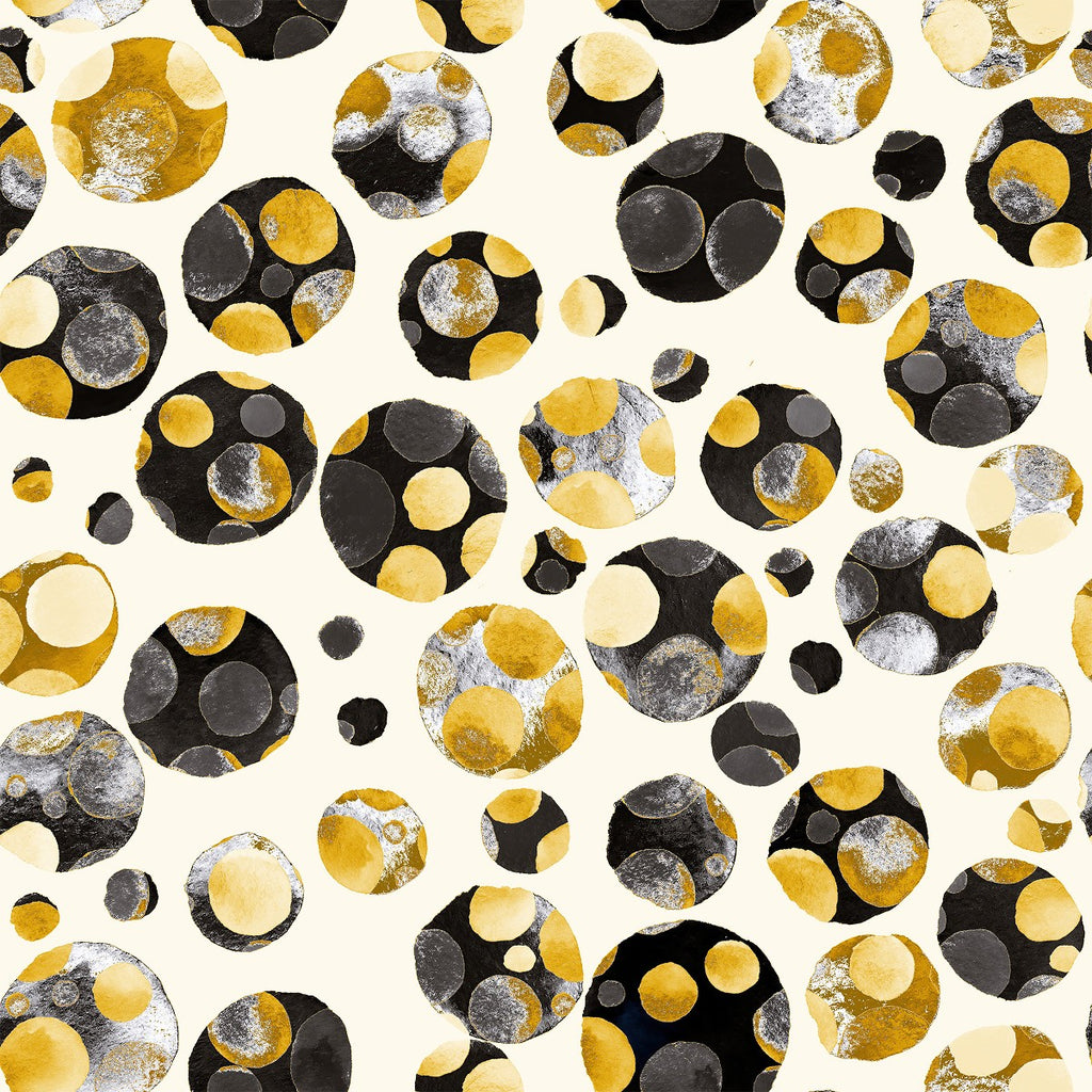 Gold and Black Circles Wallpaper uniQstiQ Geometric