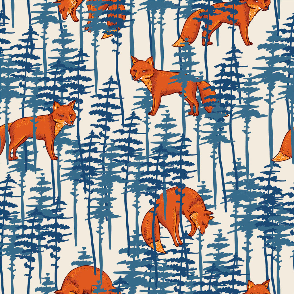 Orange Foxes Wallpaper  uniQstiQ Kids