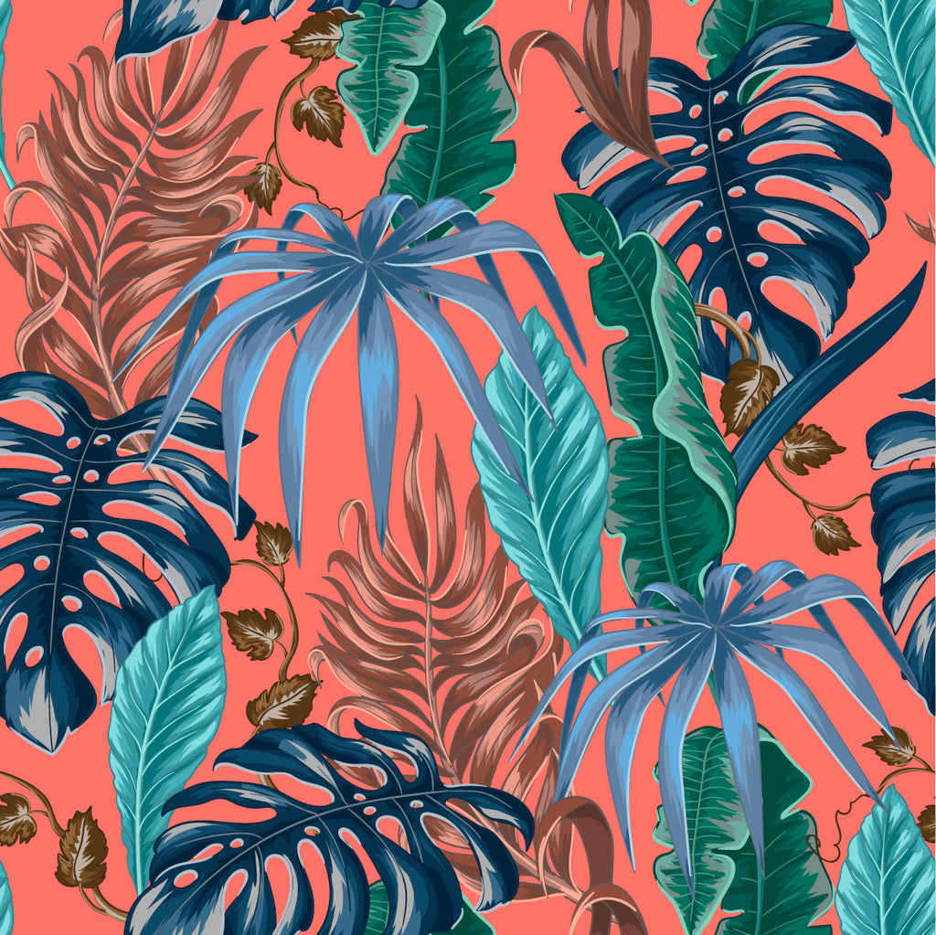 Tropical Leaves on Brightly Background Wallpaper