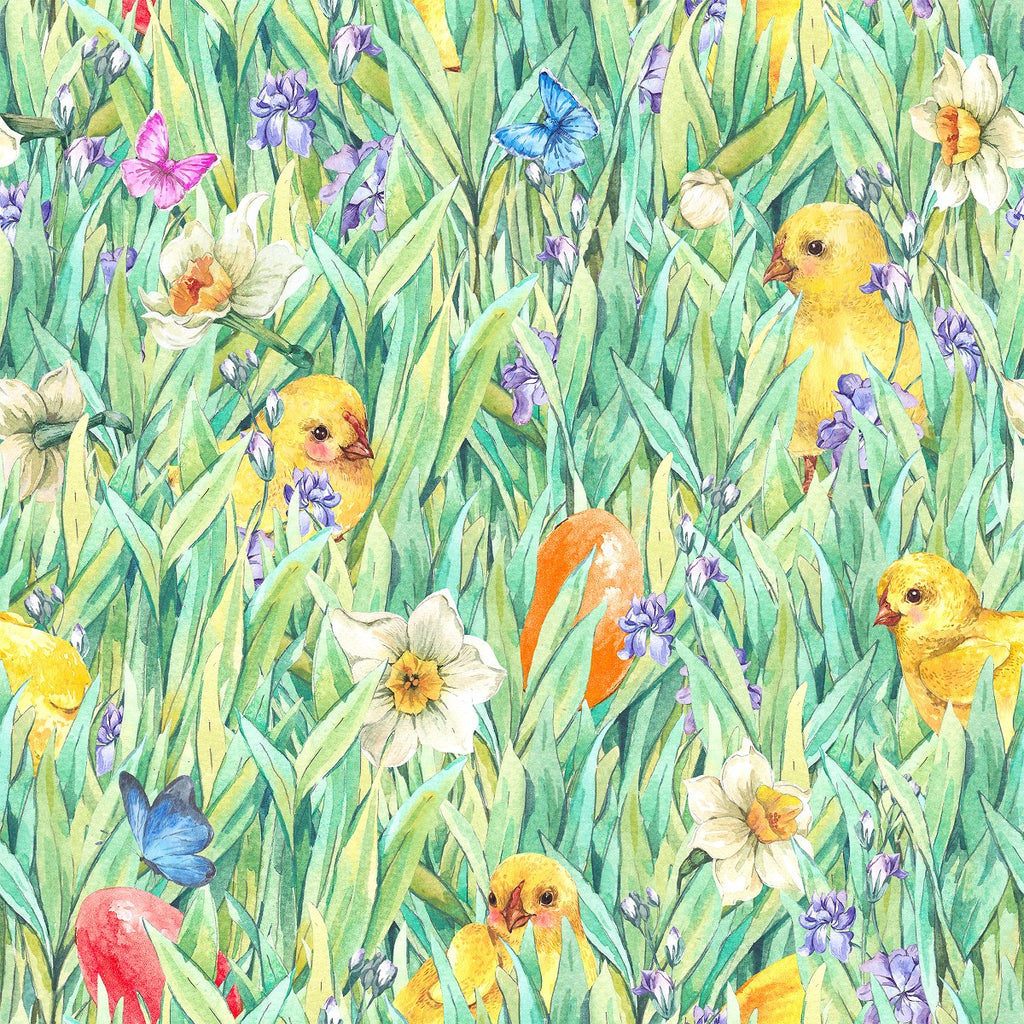 Chickens on the Grass Wallpaper uniQstiQ Kids
