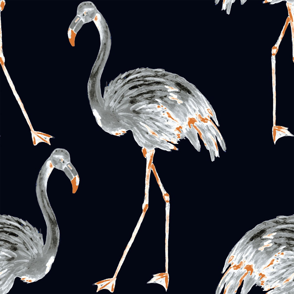 Grey Flamingos Wallpaper uniQstiQ Tropical