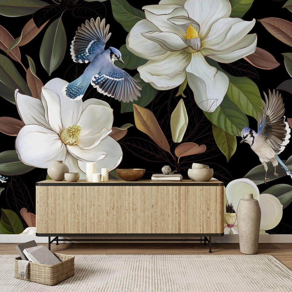 Birds and Flowers Wallpaper uniQstiQ Murals