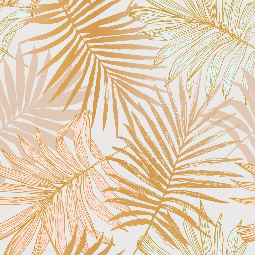 Gold Palm Leaves Wallpaper uniQstiQ Tropical