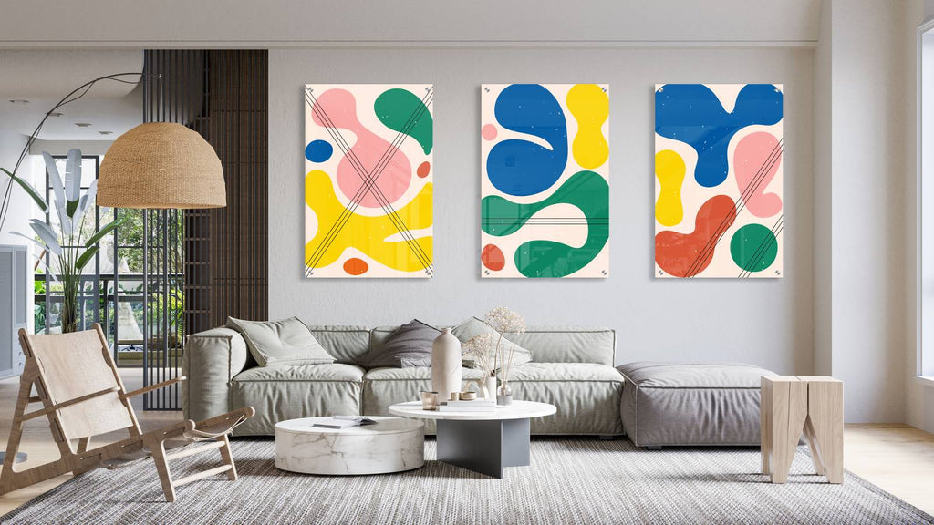 Colored Spots Set of 3 Prints Modern Wall Art Modern Artwork Image 2
