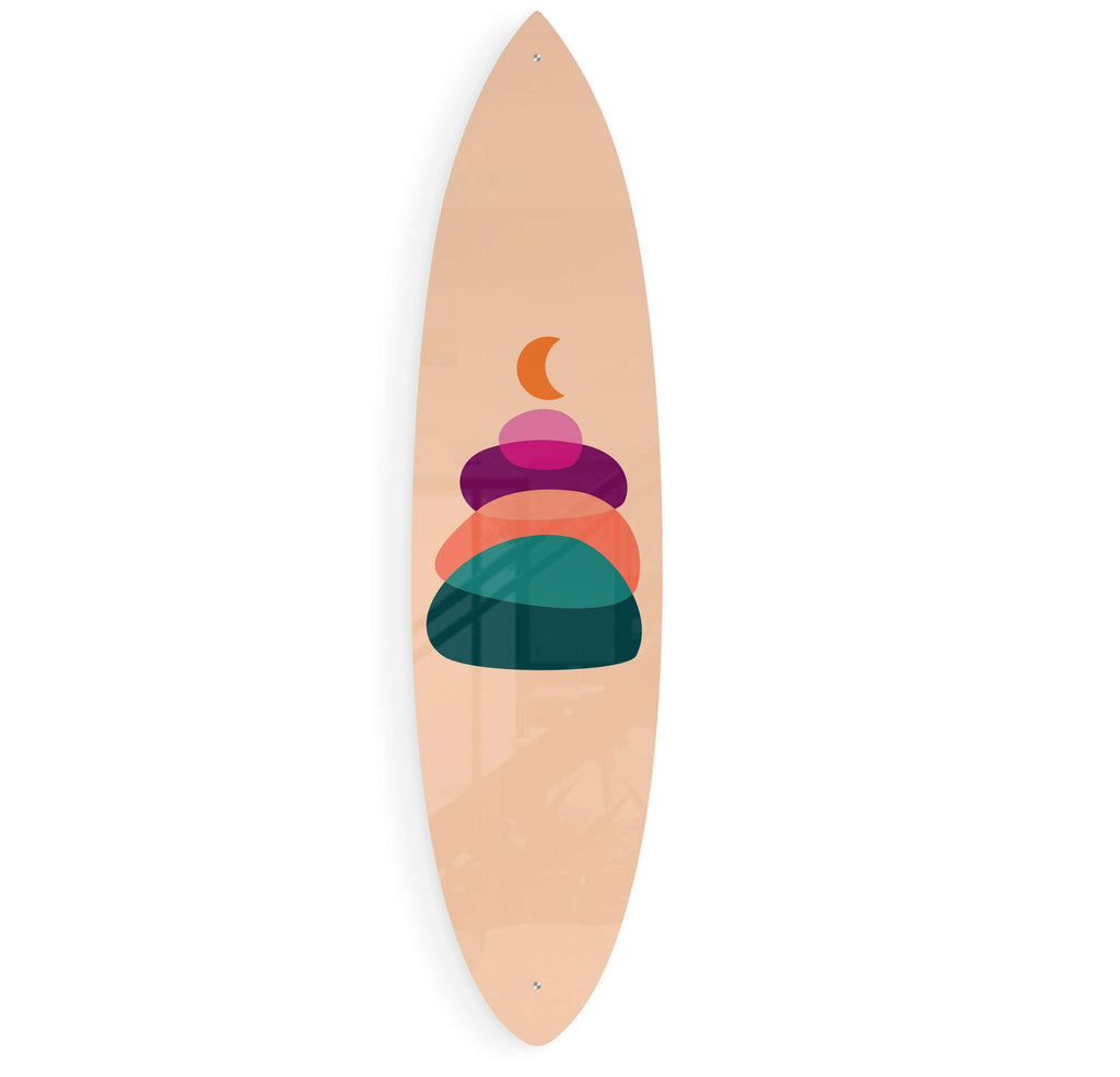 Colorful Stones Acrylic Surfboard Wall Art