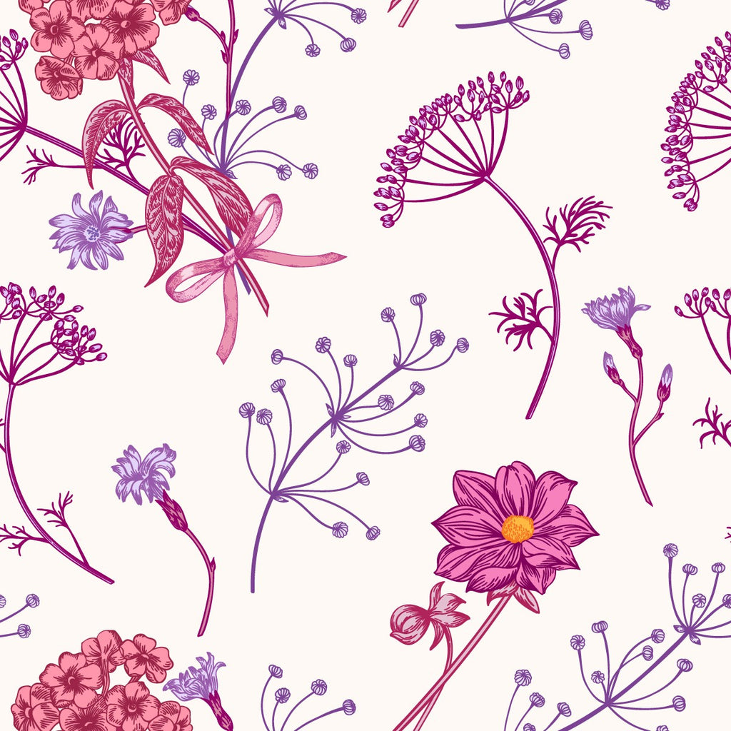 Pink and Purple Flowers Wallpaper  uniQstiQ Floral