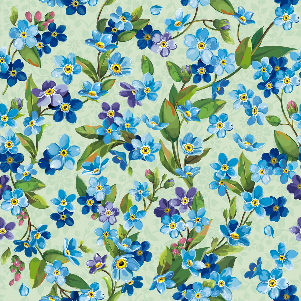 Little Blue Flowers Wallpaper  uniQstiQ Floral
