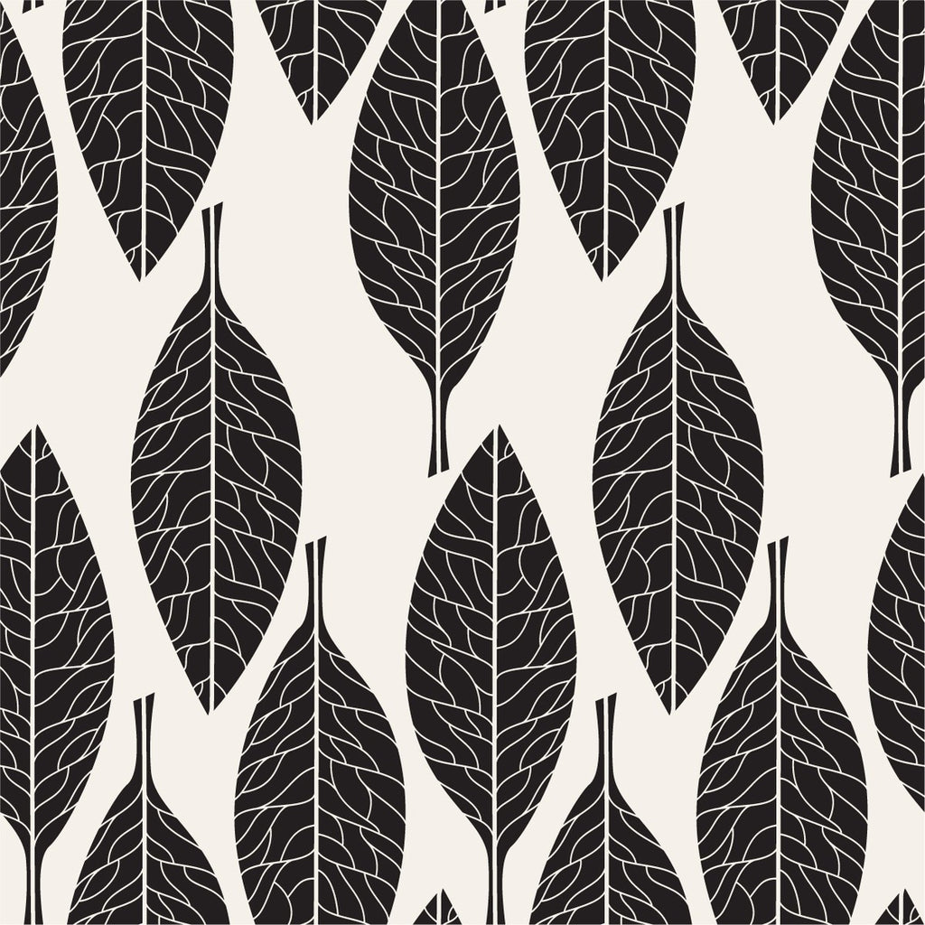 Black Leaves Pattern Wallpaper uniQstiQ Botanical
